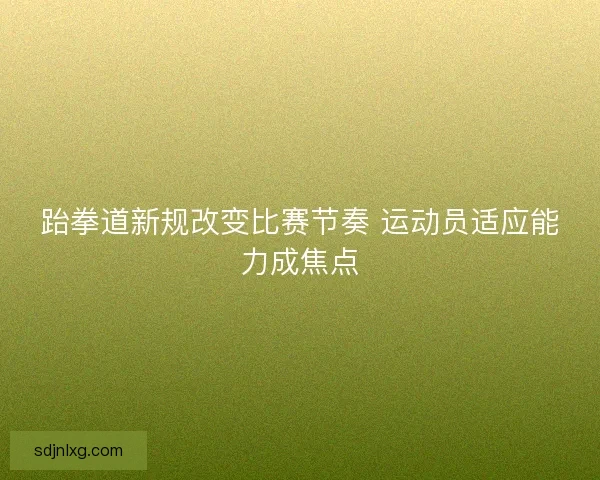 跆拳道新规改变比赛节奏 运动员适应能力成焦点