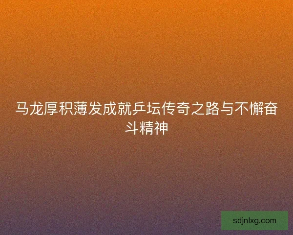 马龙厚积薄发成就乒坛传奇之路与不懈奋斗精神